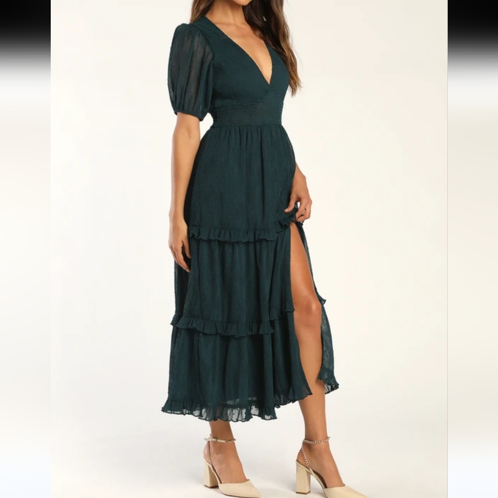 Lulu's Teal Maxi Dress - Picture 2 of 7
